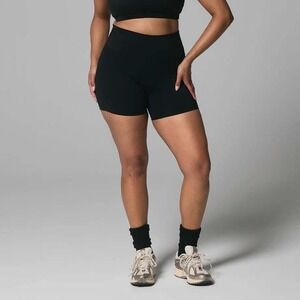 Thirty Years High Waisted Biker Shorts Yoga Gym Black Womens Medium Made in USA